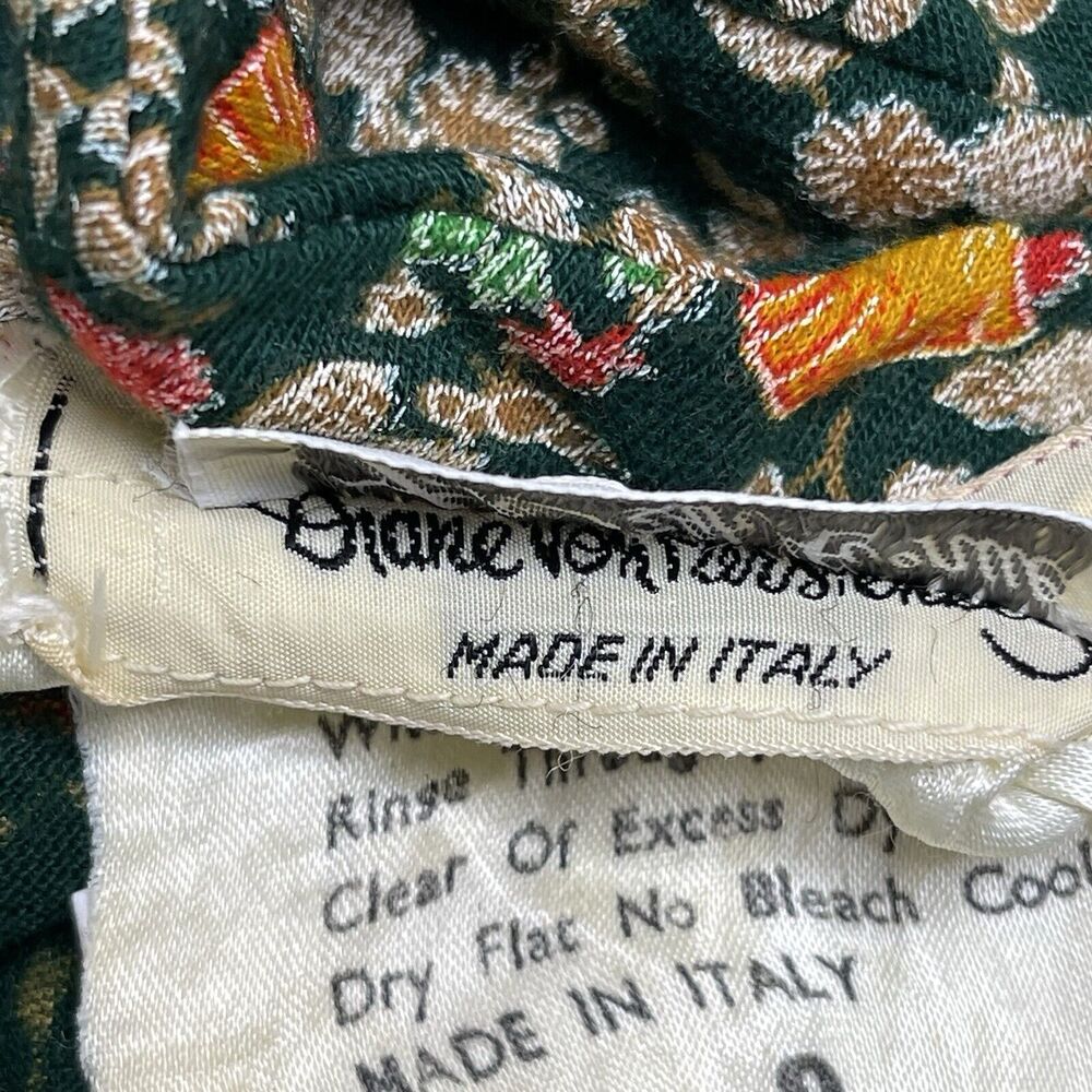Diane Von Furstenberg Vintage Saks Fifth Avenue Knit Dress Size 8 Green Floral - Picture 9 of 16